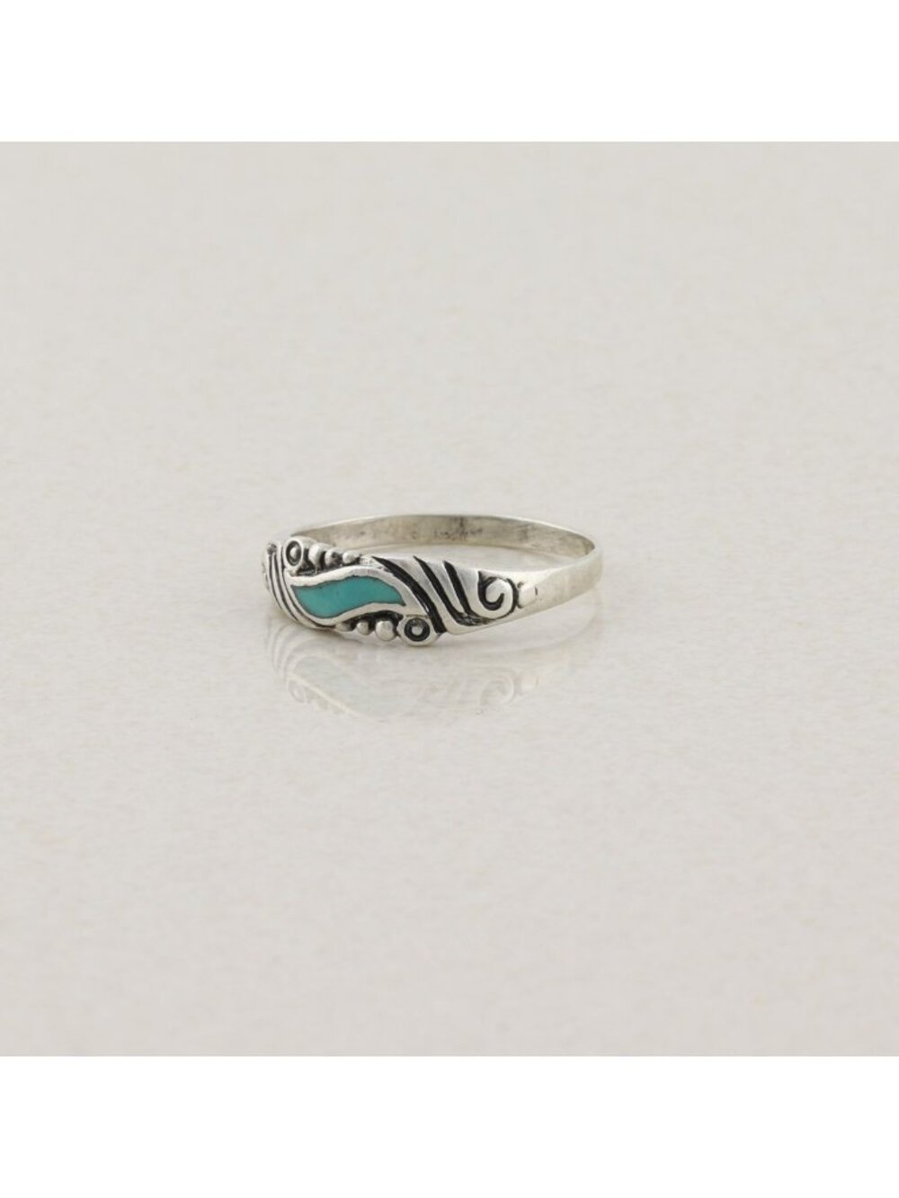 Sterling Silver Turquoise Band Ring Size 9 1/4 - Picture 5 of 7